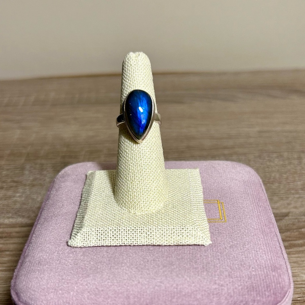 Sterling Silver Blue Fire Labradorite Ring
